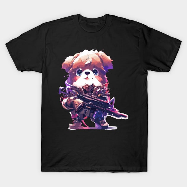 Funny soldier dog T-Shirt by TomFrontierArt